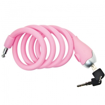 Zámok lankový BRN Silicone Spirale (Pink)