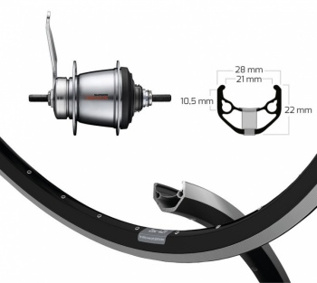 Koleso zadné 26" Ryde Zac 421 / Shimano Nexus 7 st. so spätnou brzdou 