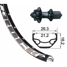 Koleso zadné 26" Rodi Black Rock Disc / XLC Evo Disc