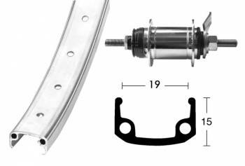 Koleso zadné 20" AL ráfik / Shimano so spätnou brzdou 