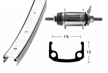 Koleso zadné 28" AL ráfik / Shimano so spätnou brzdou 